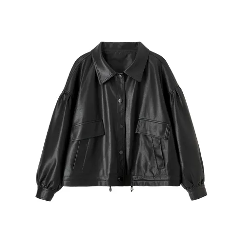 SENTUBILA Leather Jacket Women's
