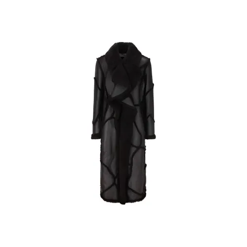 Chloé Collared Patchwork Detailed V Neck Maxi Coat