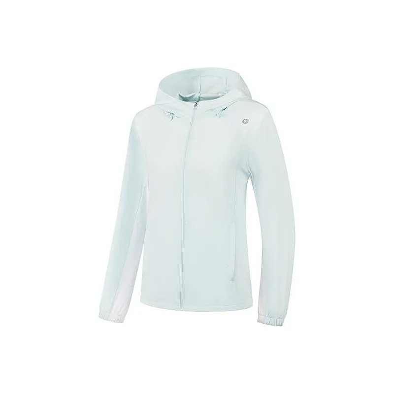 QIAODAN Trench Coat Women's Ballet Blue/Jordan White-0