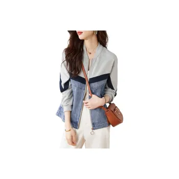 Mo Han Yi Mei Denim Jacket Women's Blue & Gray