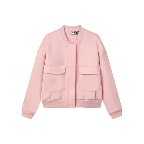 FILA Solid Color Loose Fit Coat Spring And Autumn Women's Delicate Pink