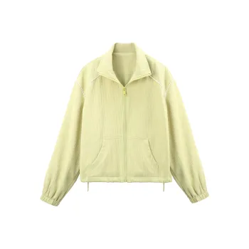 A Paradise For Awakening Cropped Coat Women's Yellow Green