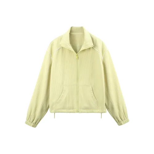 A Paradise For Awakening Cropped Coat Women's Yellow Green