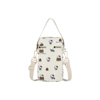 Sanrio LeSportsac Collaboration Hello Kitty Polyester Crossbody Cell Phone Pouch Mini Women's White