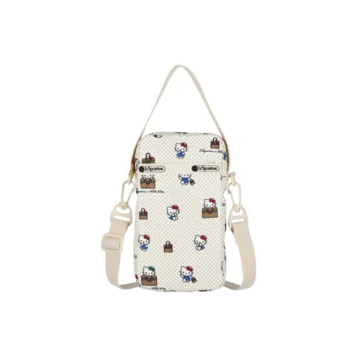 Sanrio LeSportsac Collaboration Hello Kitty Polyester Crossbody Cell Phone Pouch Mini Women's White