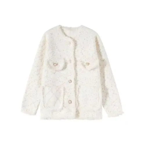 PAIN OR PLEASURE Cropped Coats Women's White