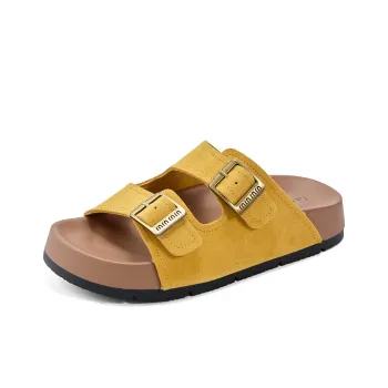 La Chapelle Slip Resistant Abrasion Resistant Cushioning Slide Slippers Women's Yellow