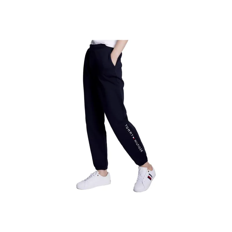 Tommy Hilfiger Embroidered Tommy Logo Sweatpant Pants Casual Pants Women's Black-0