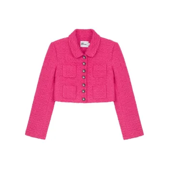 Self-portrait Bouclé Buttoned Cropped Jacket