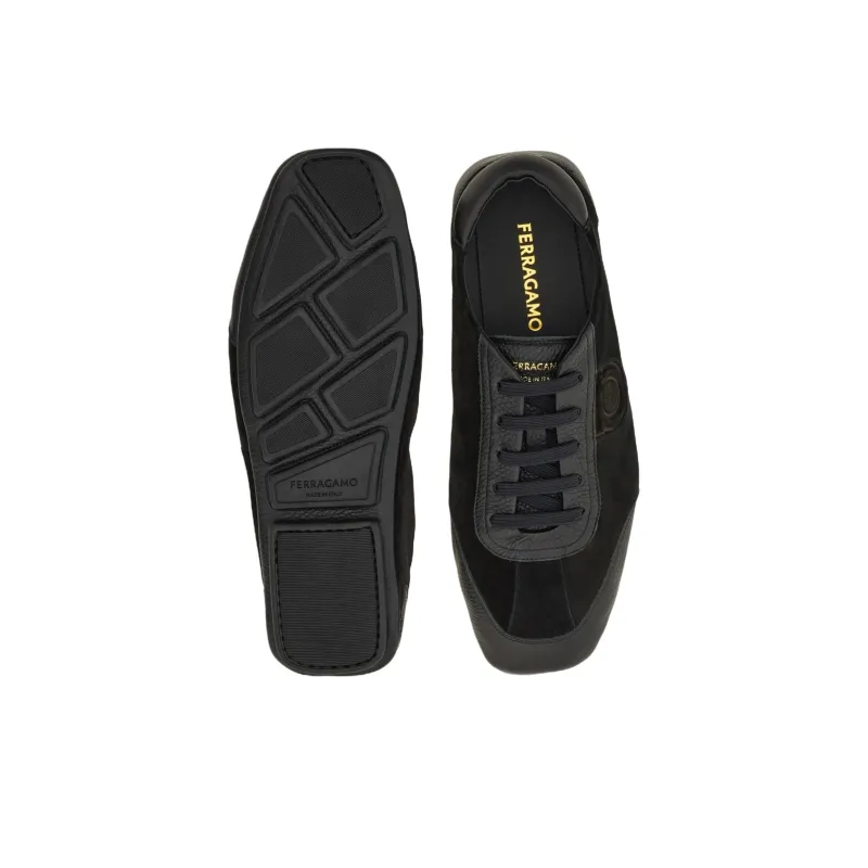 FERRAGAMO Lace up Driver Casual Shoes Men's Black-4
