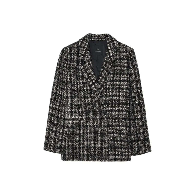 Anine Bing Madeleine Tweed Double-breasted Blazer-0