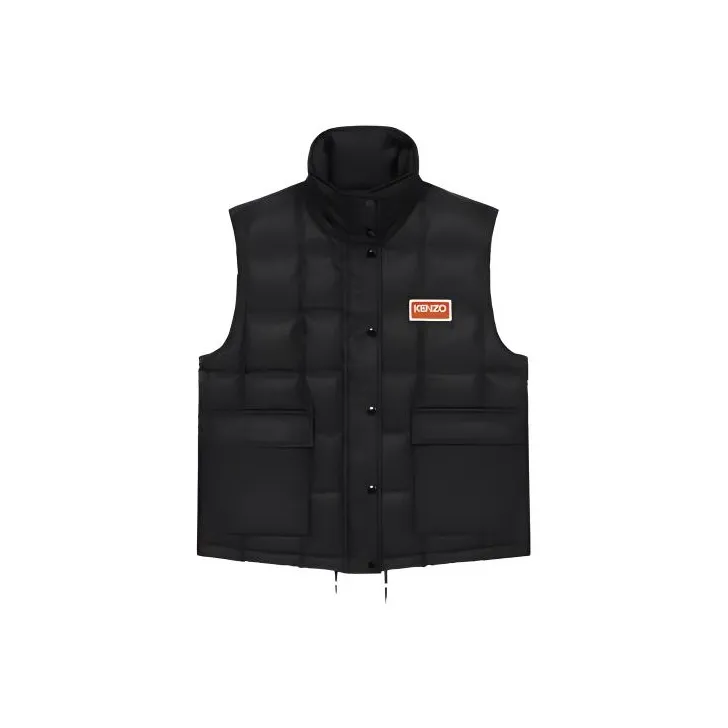 KENZO Logo Patch High Neck Quilted Gilet-0