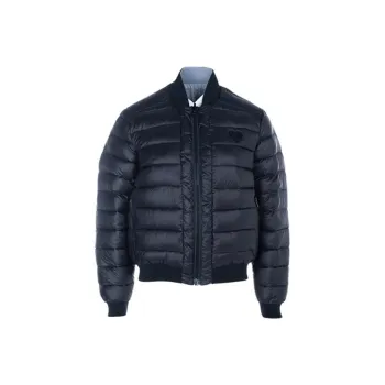 MOSCHINO Solid Color Baseball Collar Puffer Jacket Women's Black