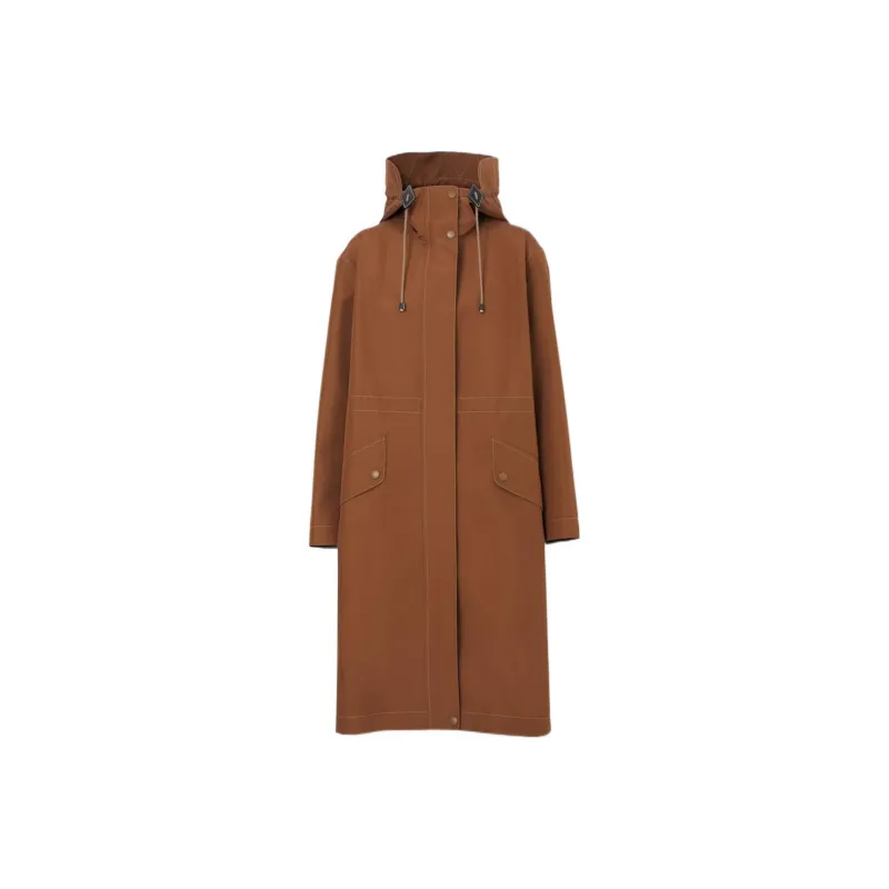 Burberry Parka Coats Women's Dark Birch Brown-0
