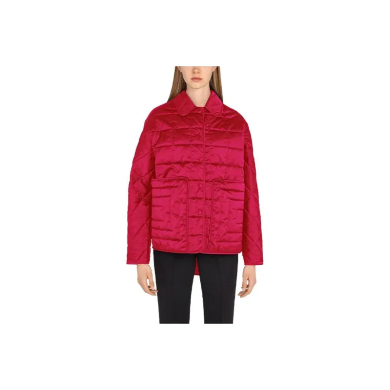 Ferragamo Puffer Jackets Women's Burgundy-0