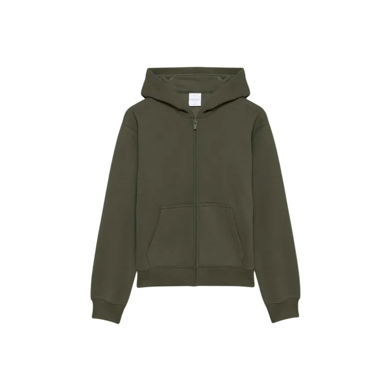 ARITZIA Sweatfleece Cozy Fleece Perfect Zip Hoodie Sweatshirt Women's Dark Olive-0