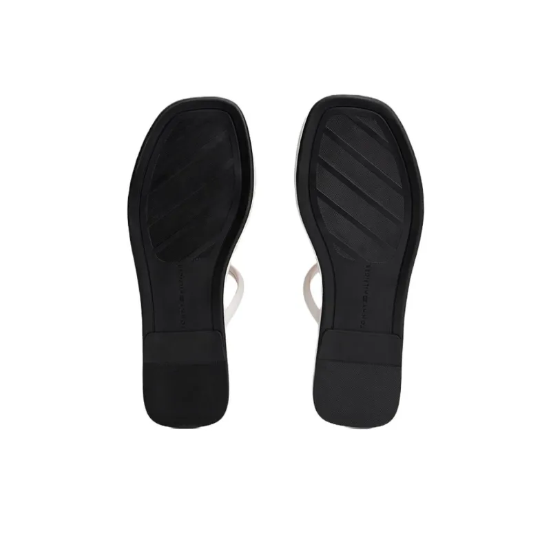 Tommy Hilfiger TH Monogram Rubber Sole Abrasion Resistant Slide Slippers Women's Beige-5