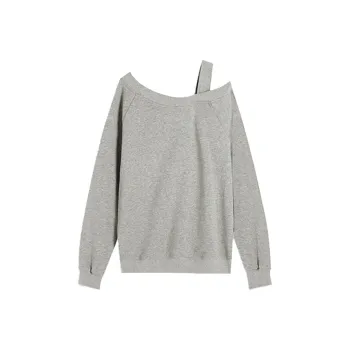 PAZZO Niche Design Oblique Shoulder Sweatshirt Women's