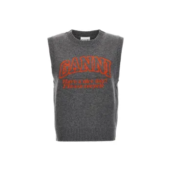 GANNI Graphic Vest 'Frost Grey'