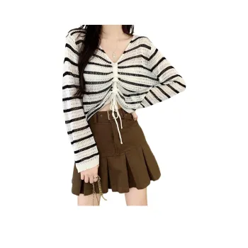 Mu Xiao Xin Knitwear Women's Black White Stripes