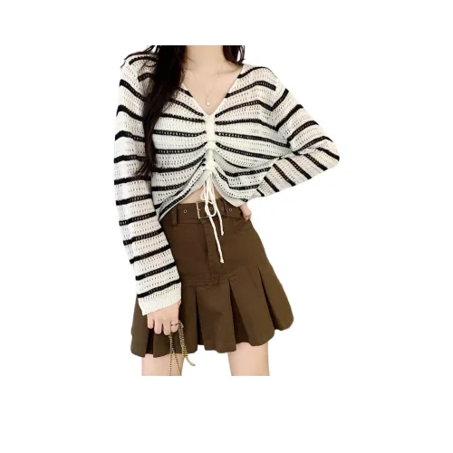 Mu Xiao Xin Knitwear Women's Black White Stripes