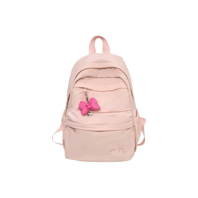 Yalu Nylon Backpack Unisex Black/White/Blue/Pink/Yellow/Light Purple-0