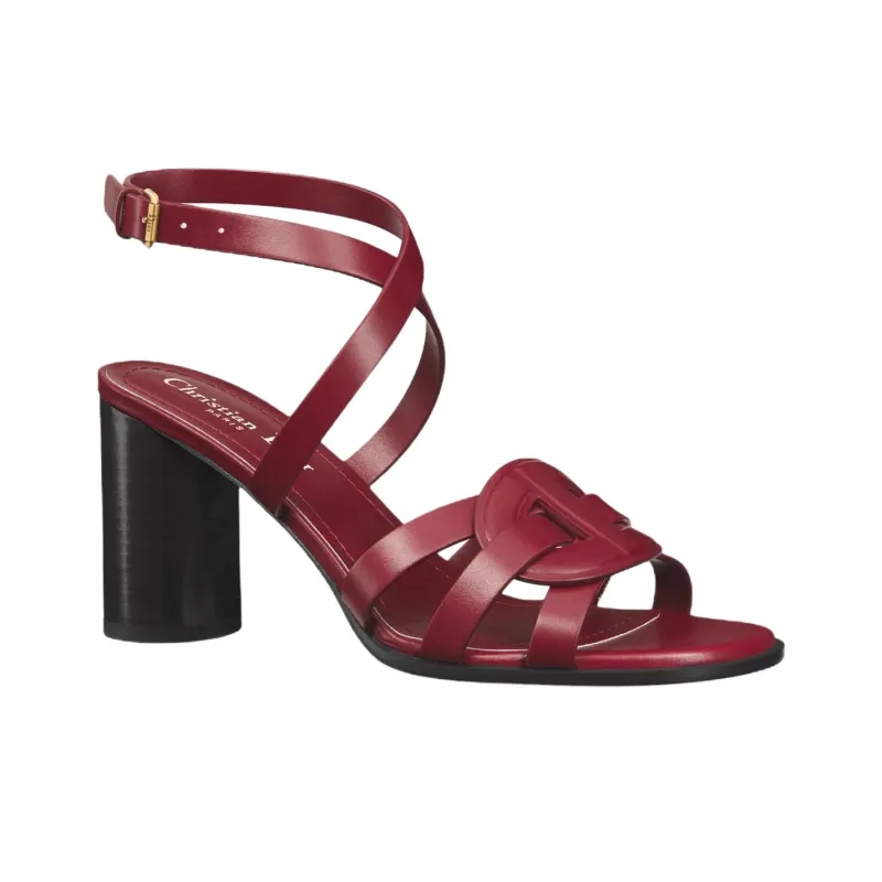 DIOR D Club One Strap Sandals 8cm Women's Red-2
