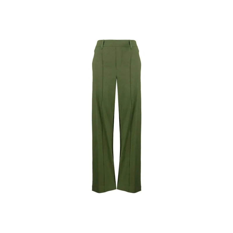 VINCE Pintuck-detailing Linen-blend Trousers-0