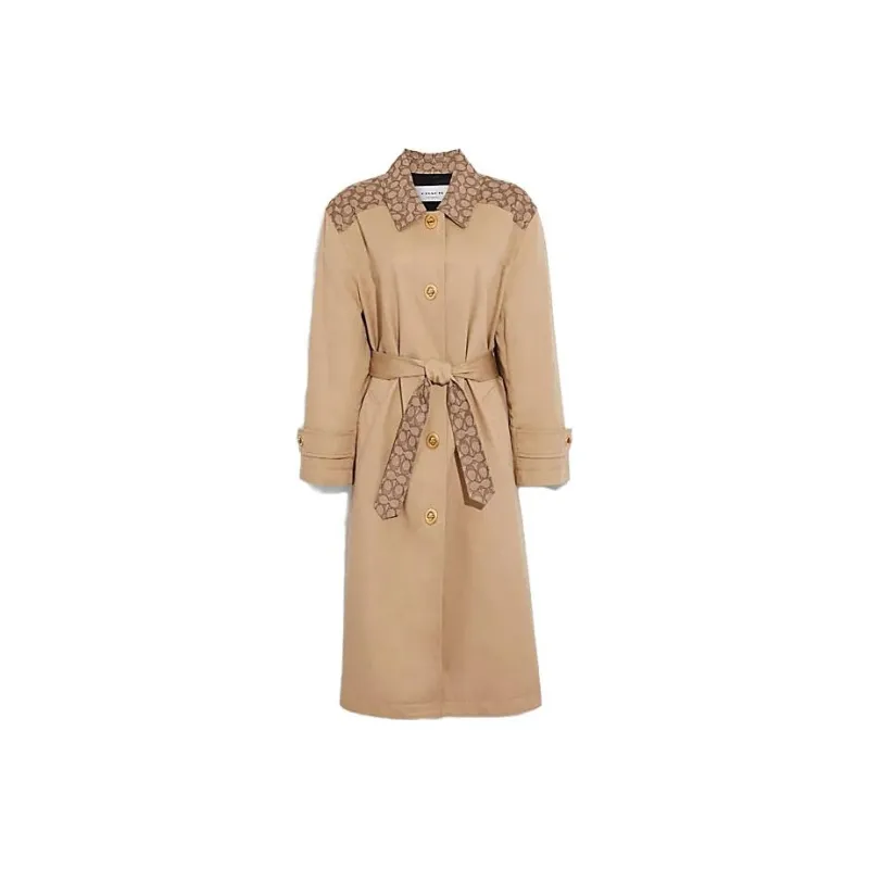 COACH FW23 Trench Coat Women's Khaki-0