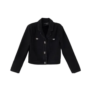 YUMOMO STAR Denim Jacket Women's Charcoal Gray