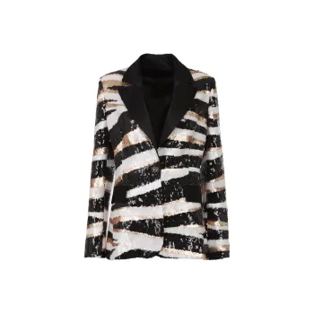 ELIE SAAB Sequinned Satin embellished Blazer