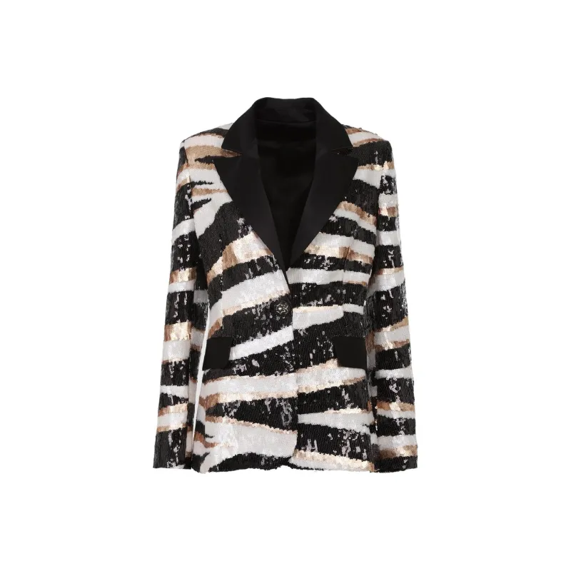 ELIE SAAB Sequinned Satin embellished Blazer-0