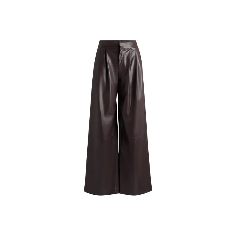 HUGO BOSS Pleat-detailing Faux-leather Trousers-0