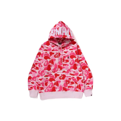 A BATHING APE Women's Abc Camo One Point Pullover Hoodie Pink