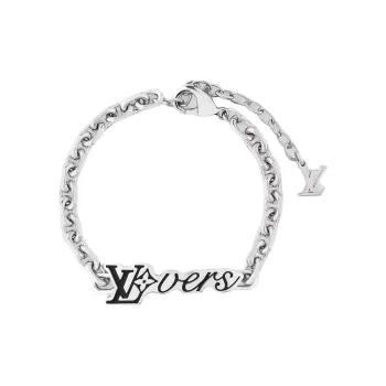 LOUIS VUITTON Metal Parts, Enamel Bracelets Men's Silver