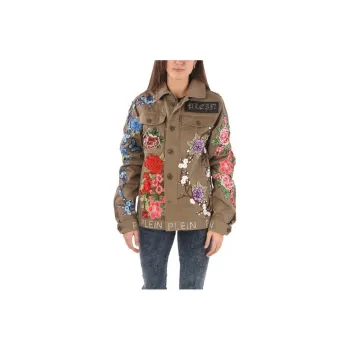 PHILIPP PLEIN Denim Jackets Women's Brown