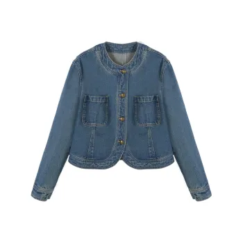 XIANGYING Denim Jacket Women's Blue