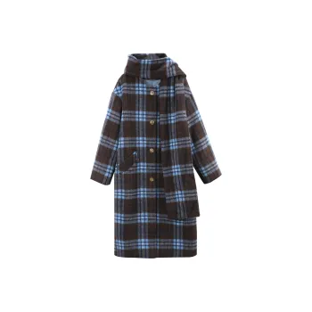 A Paradise For Awakening Coats Women's Coffee Plaid