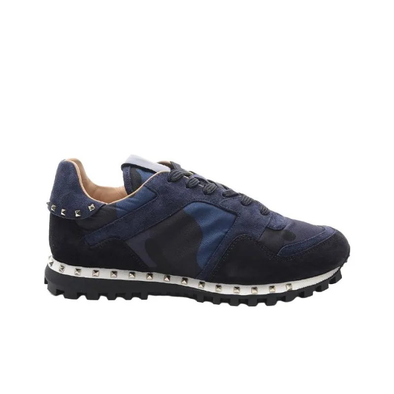 Valentino Low Top Casual Shoes Men's Dark Blue-1