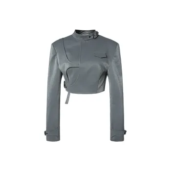 RAY BURST Cropped Coats Women's Cloud Gray