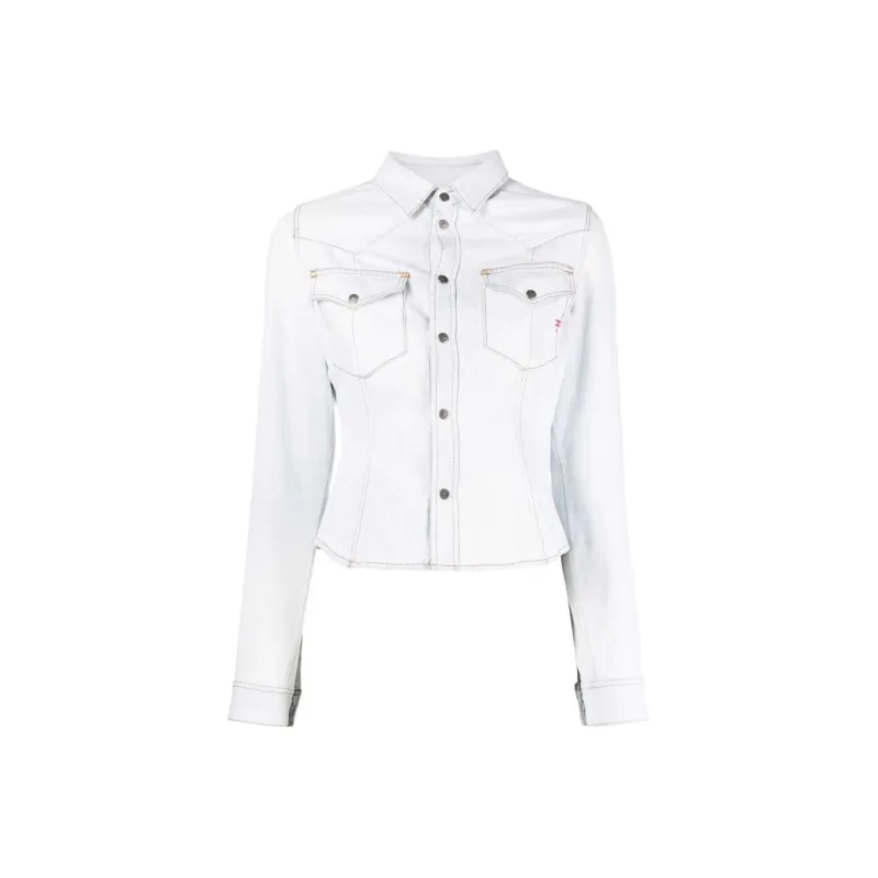 DIESEL Denim Jackets Women's Light Blue-0