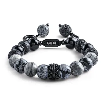 Cuud Natural Obsidian Bracelets Men's