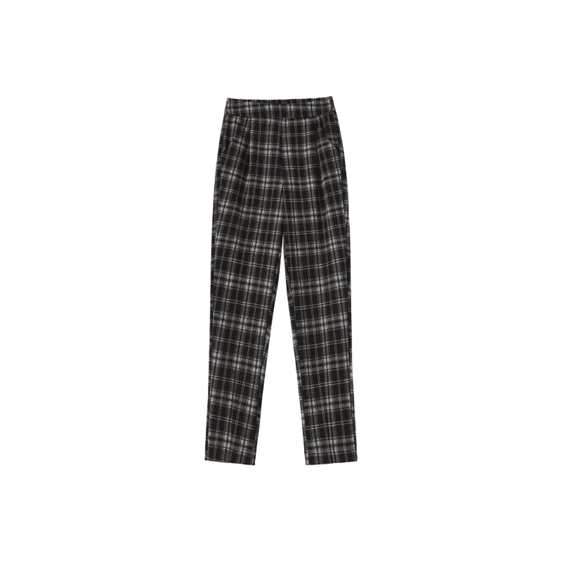0571 Family Casual Pants Women's Plaid-0