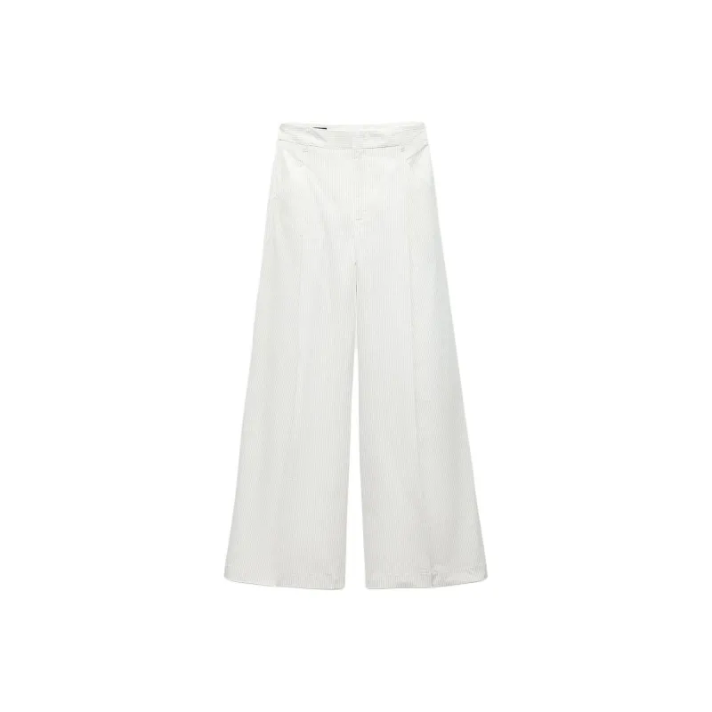ZARA Casual Pants Women's White/Black-0