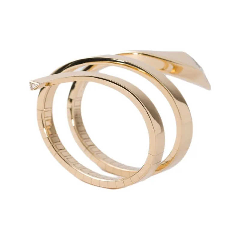 PRADA 18K Gold, Synthetic Diamond Bangles Unisex Gold-2