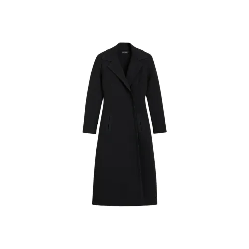SCANLAN THEODORE Crepe Knit Tailored Coat Coats Women's BLACK/Black