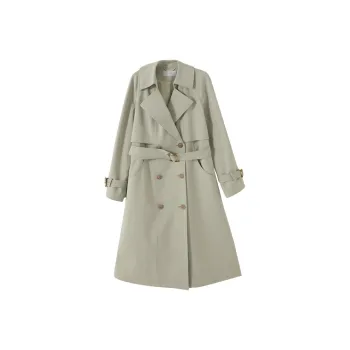 XIANGYING Trench Coat Women's Lotus Green