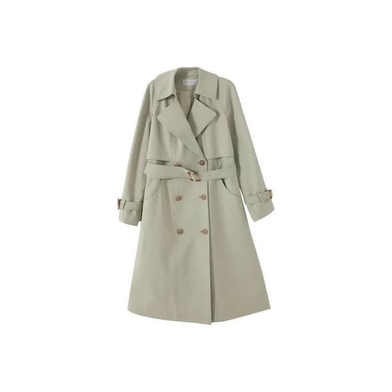 XIANGYING Trench Coat Women's Lotus Green-0