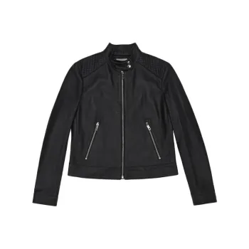 BALLY SS22 Leather Jacket Women's Black