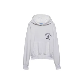 PRADA Logo Printed Long Sleeved Hoodie